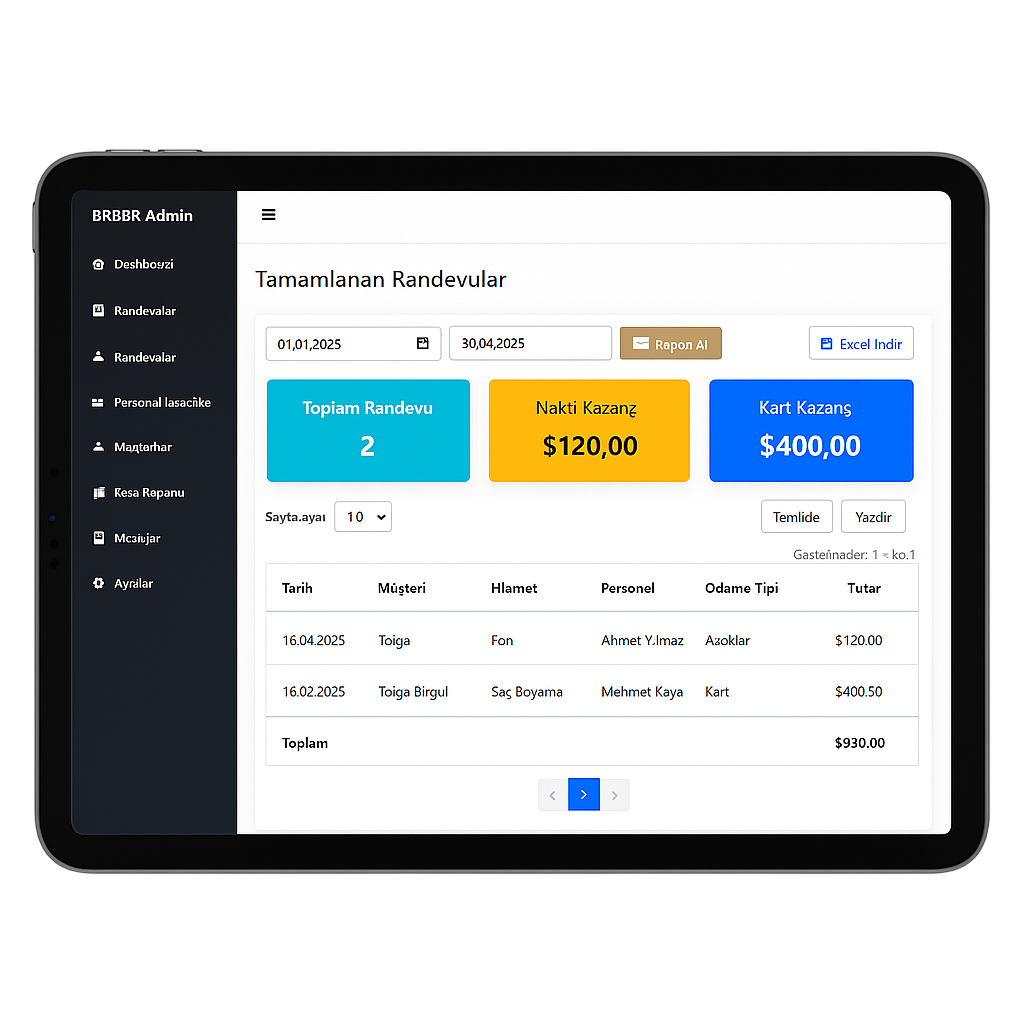 Gelir Gider Takip Ekranı